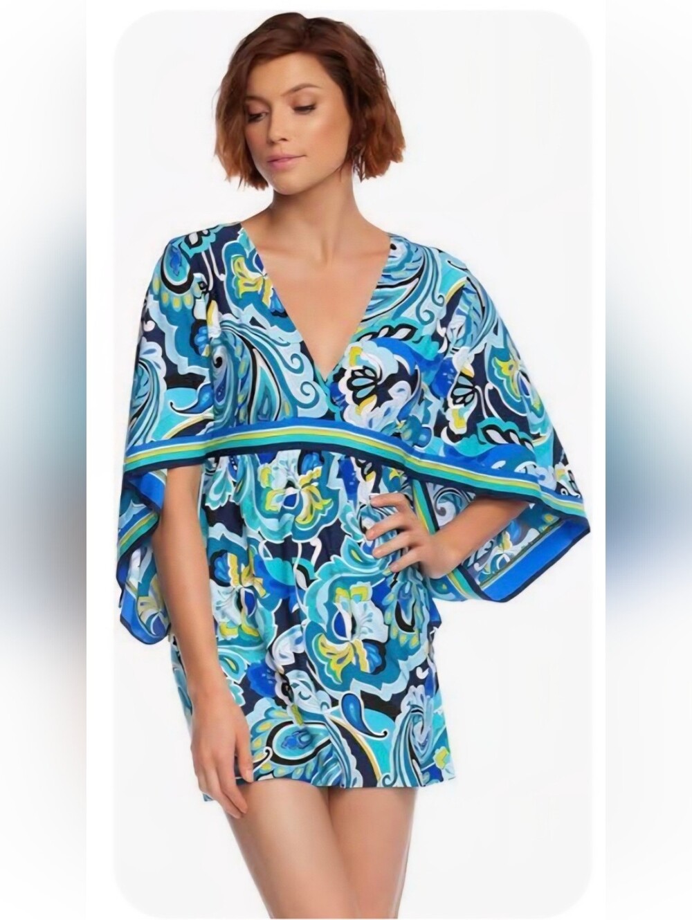Trina Turk Swim Cover Up/Tunic "Ipanema" Resort Wear Ladies Medium Vibrant Top